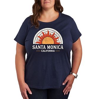 Plus Santa Monica California Sun Graphic Tee