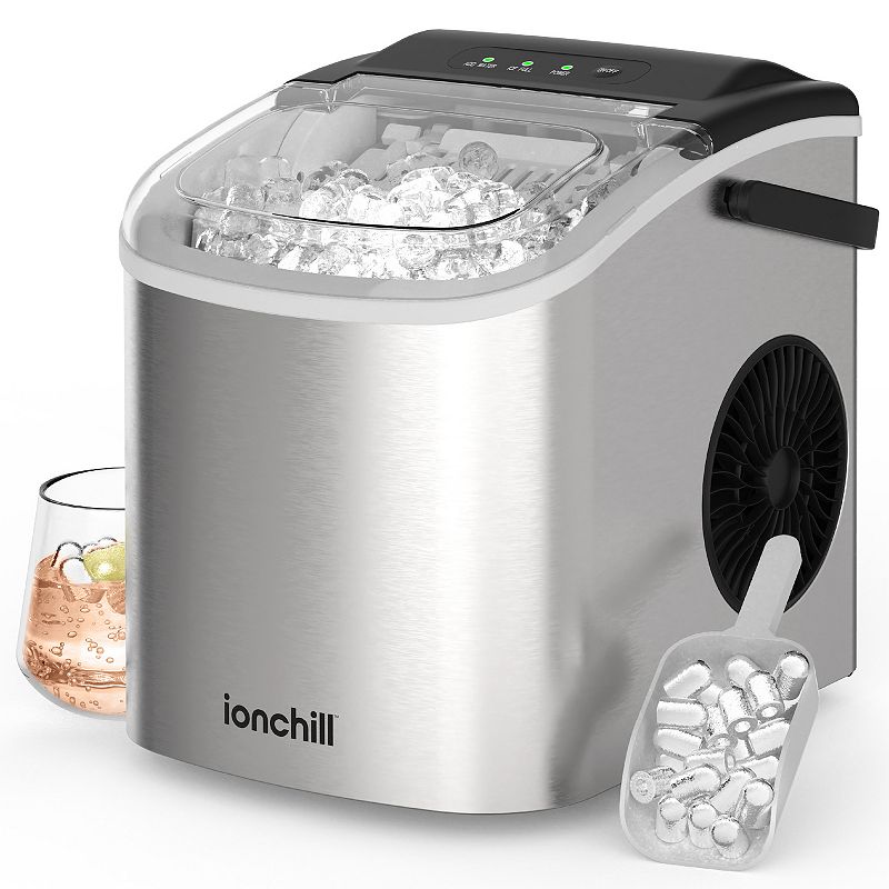 Ionchill Quick Cube Ice Machine  26lbs/24hrs Portable Countertop Bullet Cubed Ice Maker