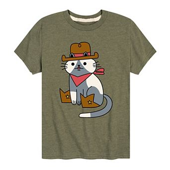 Boys 8-20 Cowboy Cat Graphic Tee