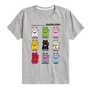 Boys 8-20 Lucky Cat Grid Graphic Tee