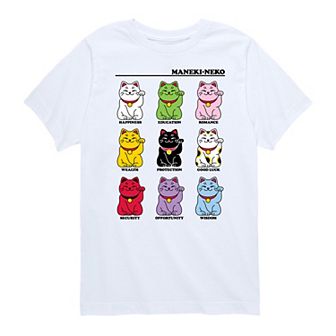 Boys 8-20 Lucky Cat Grid Graphic Tee