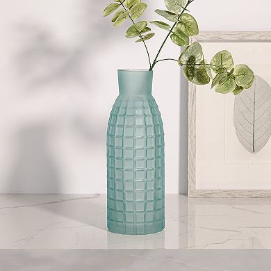 Everyday Decor Aqua Patterned Vase Table Decor