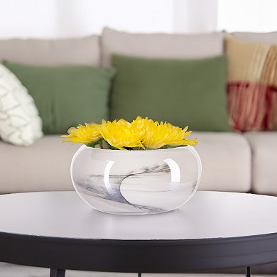 Home Essentials Cream Glass Centerpiece Bowl Table Decor