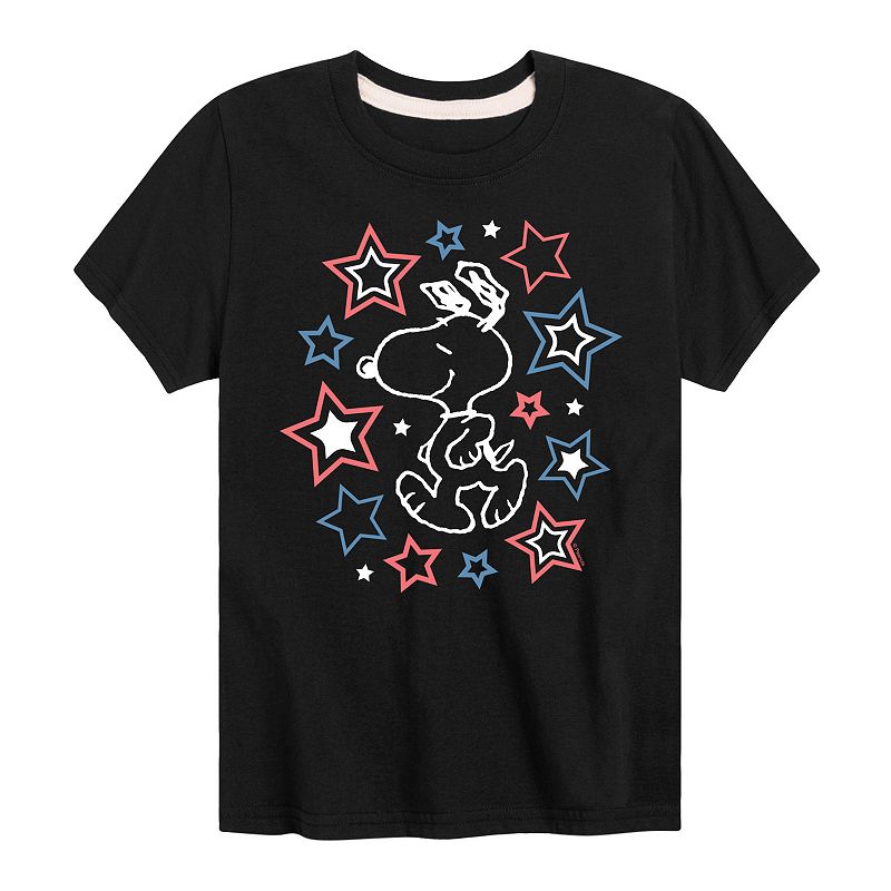 UPC 197721215407 product image for Boys 8-20 Peanuts Snoopy Stars Graphic Tee, Boy's, Size: Small, Black | upcitemdb.com