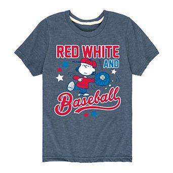 Boys 8-20 Peanuts Red White Baseball Lucy Graphic Tee