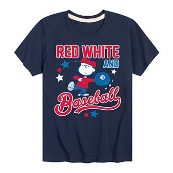 Boys 8-20 Peanuts Red White Baseball Lucy Graphic Tee