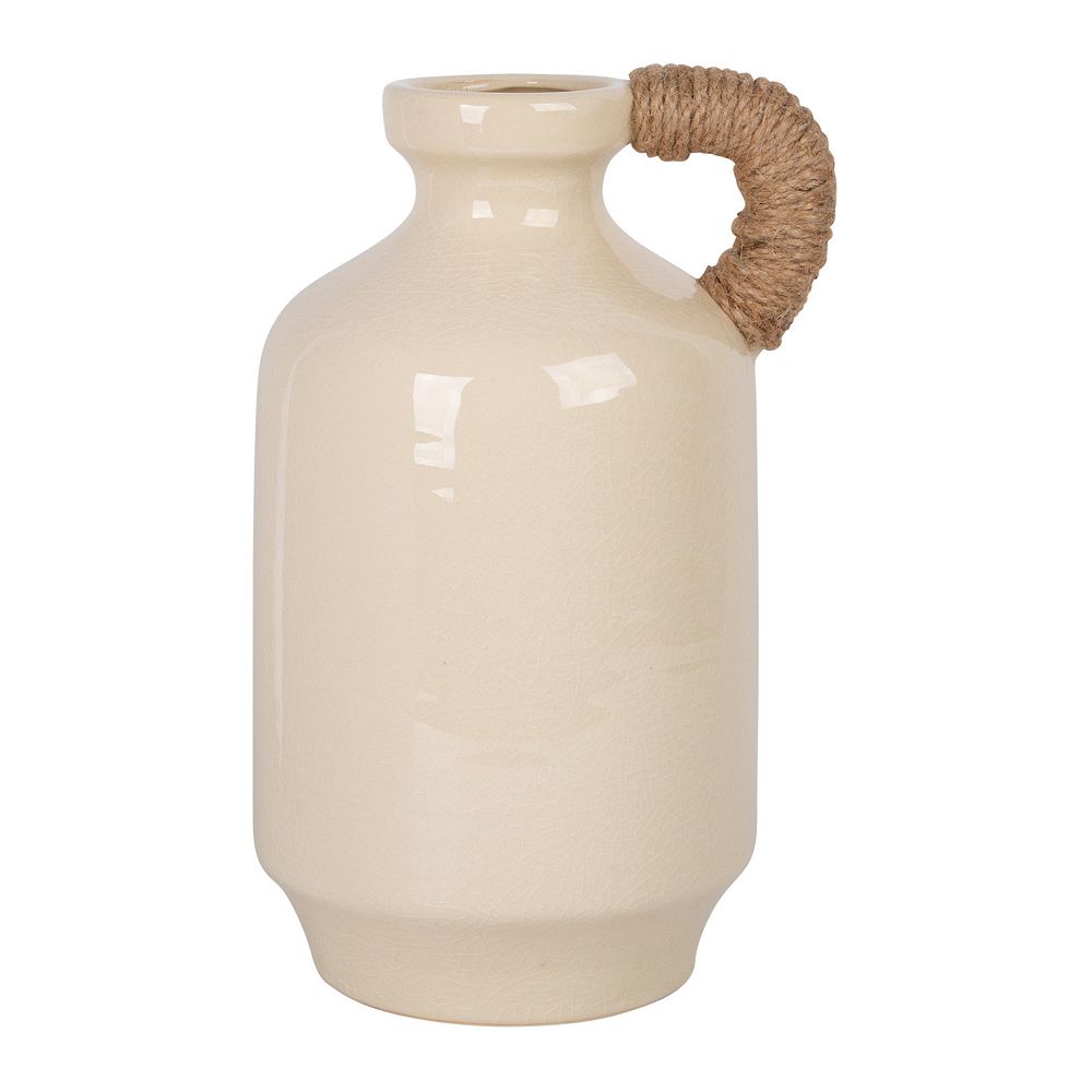 Everyday Decor Decorative Cream Jug With Woven Handle Table Decor