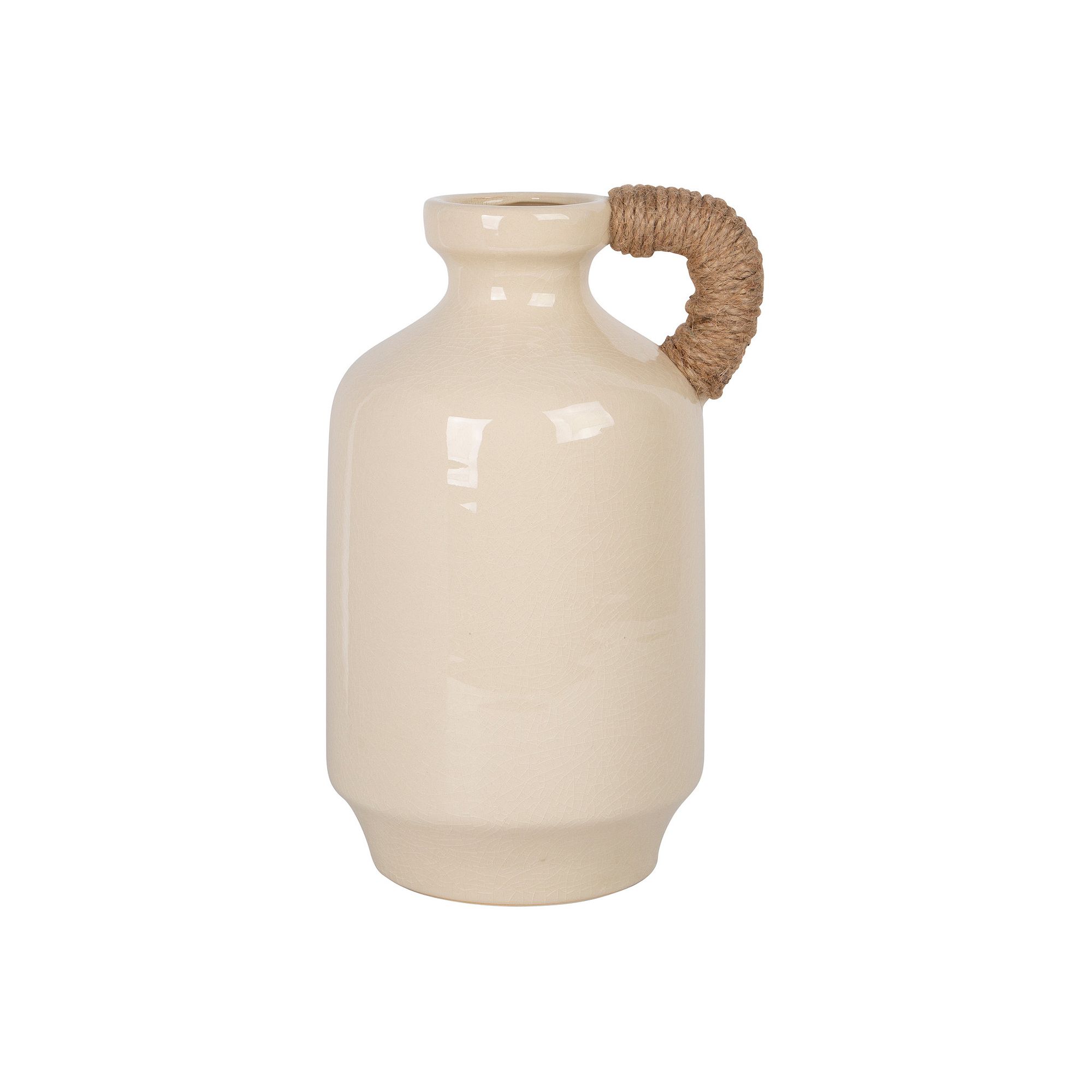 Everyday Decor Decorative Cream Jug With Woven Handle Table Decor, None