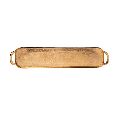Home Essentials Gold Finish Oblong Decorative Tray