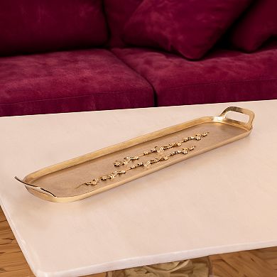 Home Essentials Gold Finish Oblong Decorative Tray