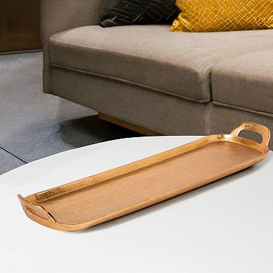 Home Essentials Gold Finish Oblong Decorative Tray