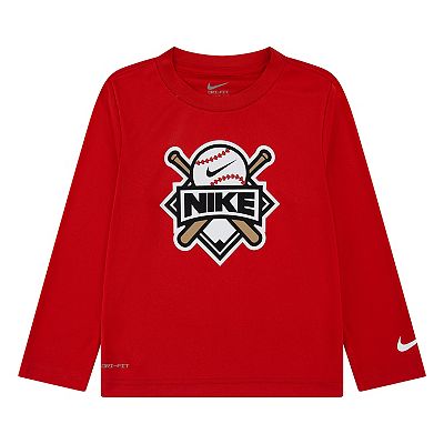 Baby Toddler Boys Nike Dri FIT Sports Badge Long Sleeve T shirt