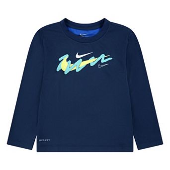 Baby & Toddler Boys Nike Dri-FIT Swoosh Bicolor Long Sleeve T-shirt
