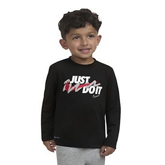 Baby & Toddler Boys Nike Dri-FIT Textured "Just Do It." Long Sleeve T-shirt
