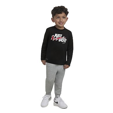 Baby & Toddler Boys Nike Dri-FIT Textured "Just Do It." Long Sleeve T-shirt