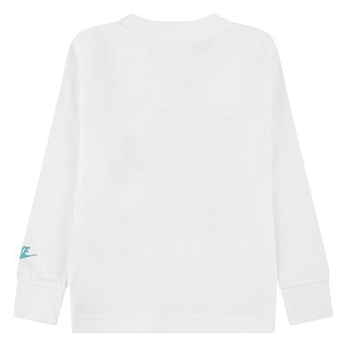Toddler Boys Nike "Just Do It." Boxy Peace Sign Long Sleeve T-shirt