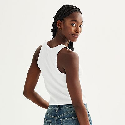 Juniors' Harper & Ivy Lace Trimmed Double Cherry Graphic Tank Top