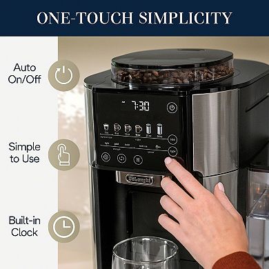 DeLonghi TrueBrew Automatic Single-Serve Drip Coffee Maker with Built-In Grinder