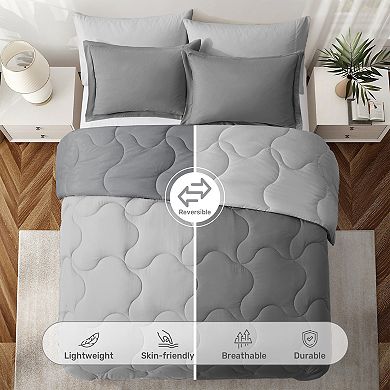Unikome Lightweight Down Alternative Comforter Set - Reversible Comforter Quilted Duvet Insert