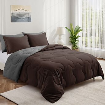 Unikome Lightweight Down Alternative Comforter Set - Reversible Comforter Quilted Duvet Insert