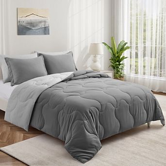 Unikome Lightweight Down Alternative Comforter Set - Reversible Comforter Quilted Duvet Insert