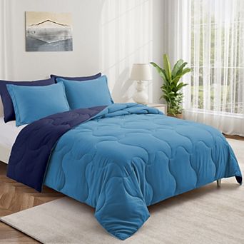 Unikome Lightweight Down Alternative Comforter Set - Reversible Comforter Quilted Duvet Insert