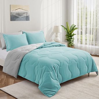 Unikome Lightweight Down Alternative Comforter Set - Reversible Comforter Quilted Duvet Insert