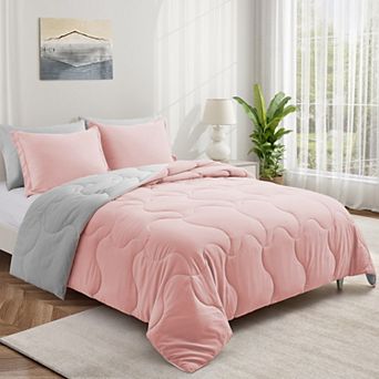 Unikome Lightweight Down Alternative Comforter Set - Reversible Comforter Quilted Duvet Insert