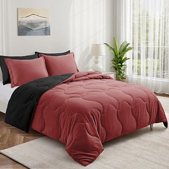 Unikome Lightweight Down Alternative Comforter Set - Reversible Comforter Quilted Duvet Insert