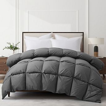 Unikome Goose Feather Down Comforter - Hotel Luxury All Season Medium Warmth Cotton Duvet Insert
