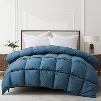 Unikome Goose Feather Down Comforter - Hotel Luxury All Season Medium Warmth Cotton Duvet Insert