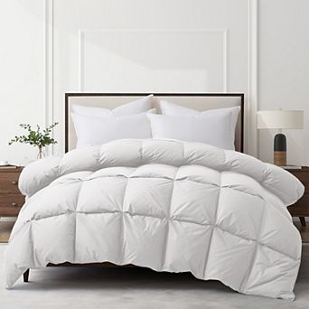 Unikome Goose Feather Down Comforter - Hotel Luxury All Season Medium Warmth Cotton Duvet Insert