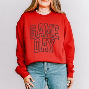 Embroidered Game Day Arched L Red