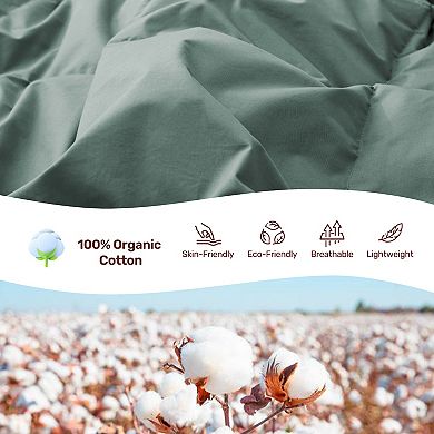 Unikome Ultra Soft 100% Organic Cotton Feather Down Duvet Insert-Medium Warm Quilted Bed Comforter