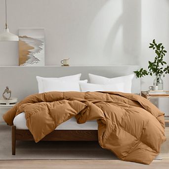 Unikome Organic Cotton All Season Goose Feathers Down Comforter, Hotel Style Bedding Comforter