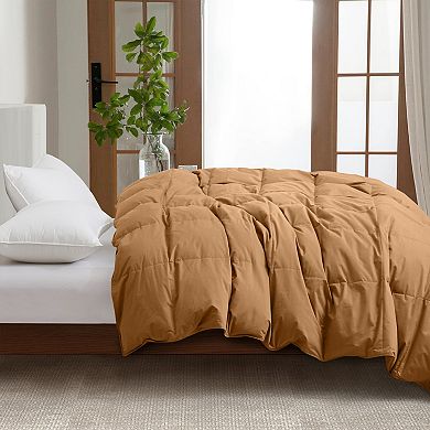 Unikome Organic Cotton All Season Goose Feathers Down Comforter, Hotel Style Bedding Comforter