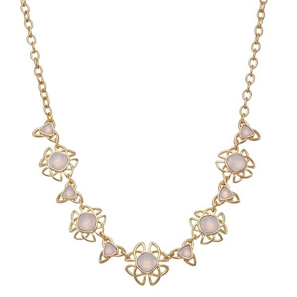 Napier Gold Tone Rose Water Feeling Peachy Frontal Necklace