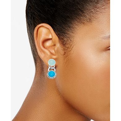 Napier Silver Tone Ageless Azure Drop Earrings