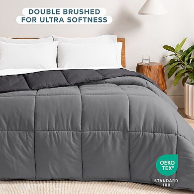Bare Home Reversible Comforter - Goose Down Alternative