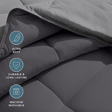 Bare Home Reversible Comforter - Goose Down Alternative