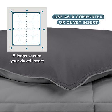 Bare Home Reversible Comforter - Goose Down Alternative
