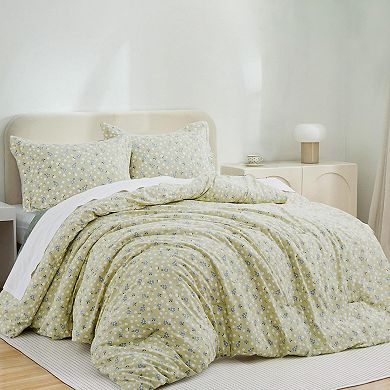 Unikome Vintage Style Garden Floral Bedding Set, All Season Down Alternative Floral Comforter Set