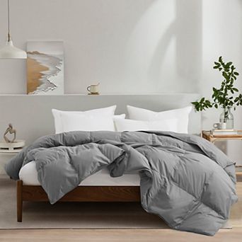 Unikome 100% Organic Cotton Medium Weight Goose Feathers Down Fiber Comforter