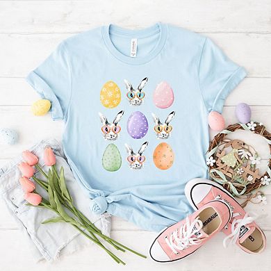 Bunny Egg Easter Chart Short Sleeve Graphic Tee
