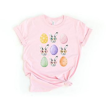 Bunny Egg Easter Chart Short Sleeve Graphic Tee