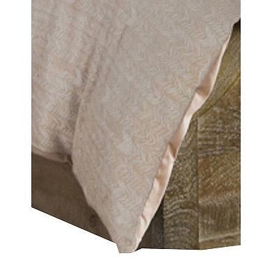 Zima Queen Size Cotton Duvet Cover, Woven French Herringbone Pattern, Beige