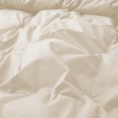 Unikome Organic Down Comforter, Fluffy Goose Feathers Down Fiber Duvet Insert For All-season