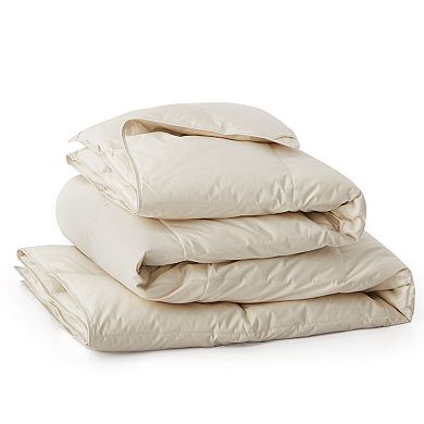 Unikome Organic Down Comforter, Fluffy Goose Feathers Down Fiber Duvet Insert For All-season