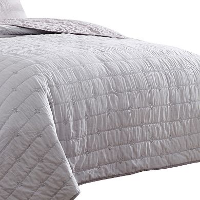 Veria 3 Piece King Quilt Set with Channel Stitching The Urban Port, Orchid
