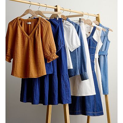 white christmas dresses Women's No Bad Days Denim Button Down Mini Dress in Blue main image 1
